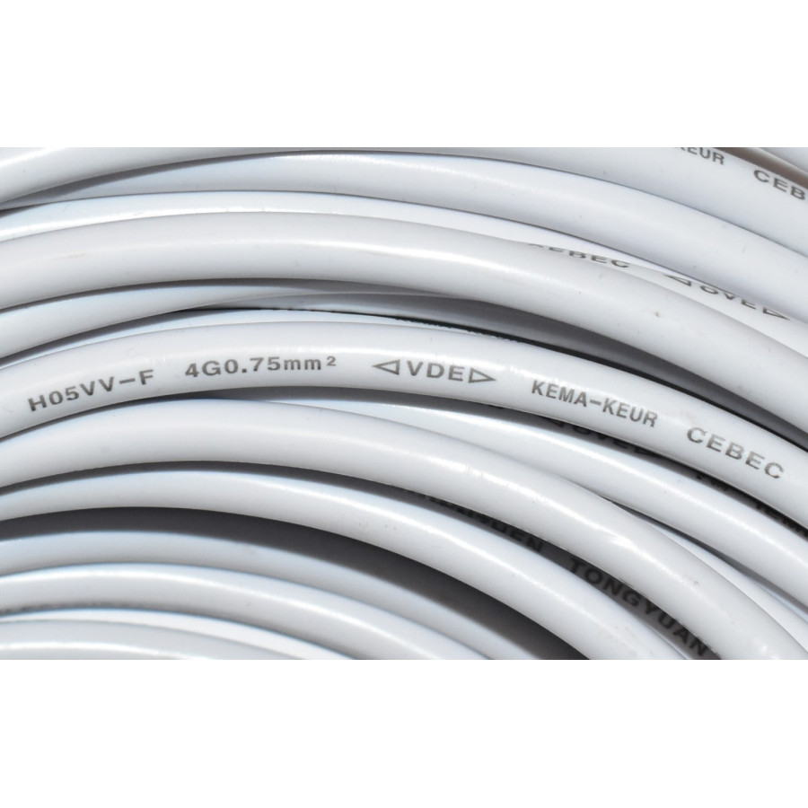 LED Hvid Plastkabel 4x0,75 mm2 - H05VV-F