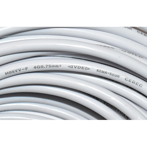 LED Hvid Plastkabel 4x0,75 mm2 - H05VV-F