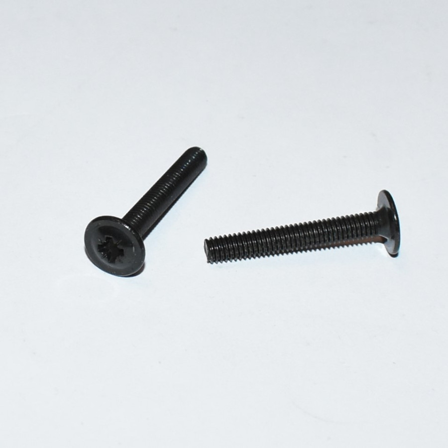 M4x27mm Sort galvaniseret Skabsskrue med fladt hoved PZ2 - discosupport.dk