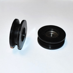 Hjul til skydedør - dia 60mm - Sort Nylon med kugleleje - til 8mm skinne - discosupport.dk