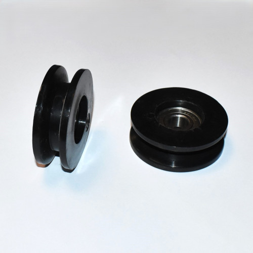 Hjul til skydedør - dia 60mm - Sort Nylon med kugleleje - til 8mm skinne - discosupport.dk Hjul til skydedør - dia 60mm - Sort Nylon med kugleleje - til 8mm skinne - discosupport.dk