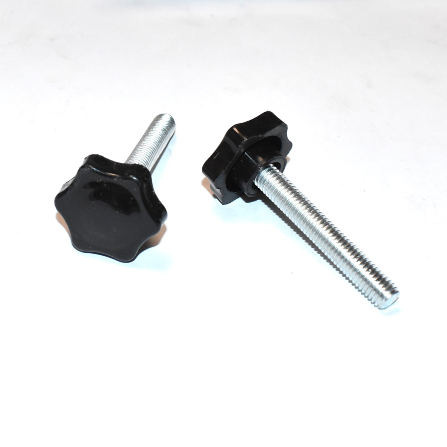Plastgreb M8x50mm - Sort Stjernegreb Ø30mm - Fingerskrue - discosupport.dk