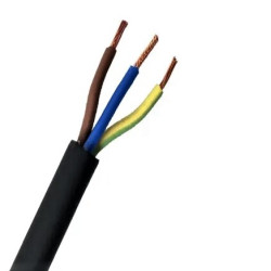 Sort Gummikabel 3x1mm2 3G1 H07RN-F - Køb i metermål på discosupport.dk!