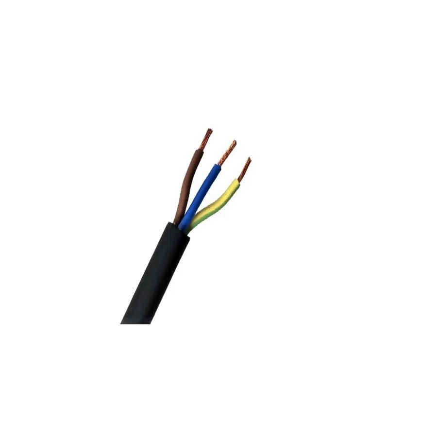 Sort Gummikabel 3x1mm2 3G1 H07RN-F - Køb i metermål på discosupport.dk!