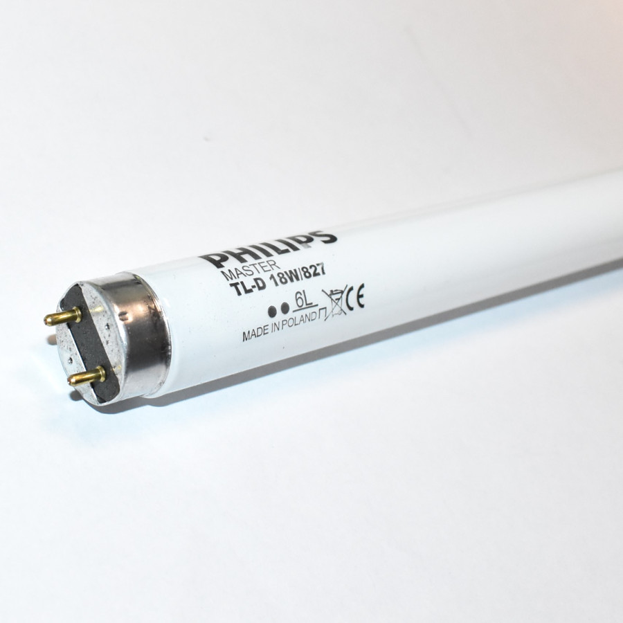 18W/827 Lysstofrør Philips TL-D T8 - 59cm - Ekstra Varm Hvid 2700K - discosupport.dk