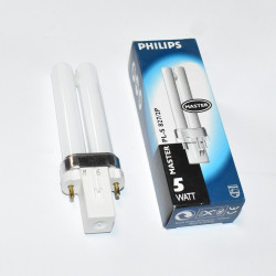5 Watt Kompakt lysstofrør Philips PL-S 5W-827 2P G23 - Ekstra Varm Hvid - discosupport.dk