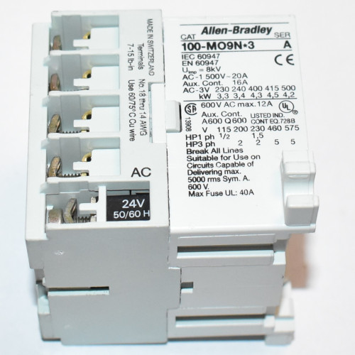 Allen Bradley M09 10E Kontaktor 100-M09N3 -spole 24V AC - discosupport.dk