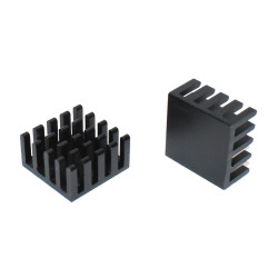 Køleplade 19x19x10mm - Sort Alu - Heatsink 19x19mm - discosupport.dk