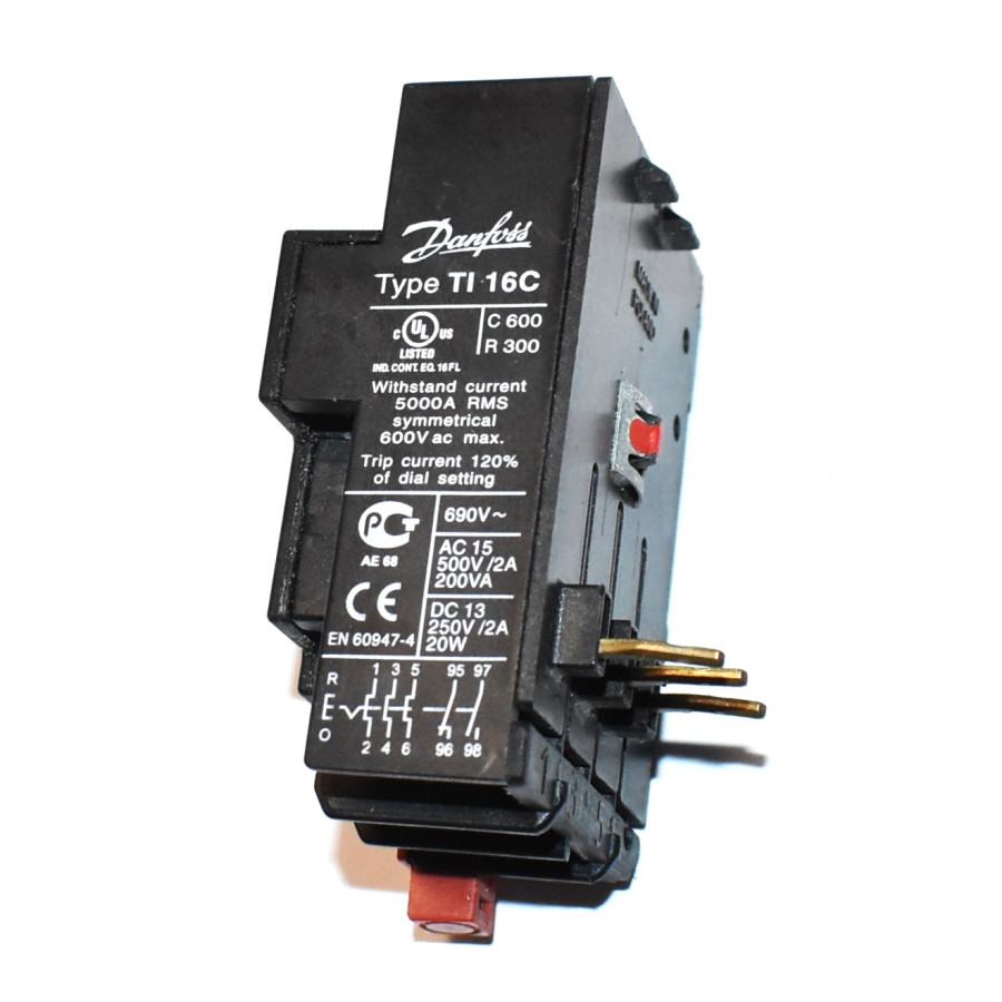 Danfoss TI 16C Termorelæ 0,85-1,3A - 047H0205 - 5702423006748 - discosupport.dk