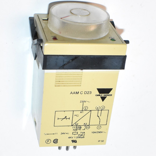 Carlo Gavazzi AAM C D23 timer relæ 230V - 11-pol plug-in - styrespænding 24V AC - discosupport.dk