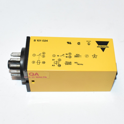 Electromatic Scantimer B 101 024 - 11-pol plug-in timer relæ 1,5-60sek 24V AC - discosupport.dk