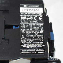 Telemecanique LP2 D0901BD Reverserende Kontaktor 4kW - Spole 24V DC - discosupport.dk
