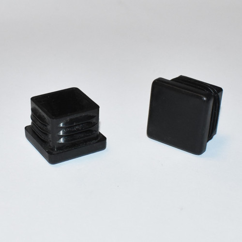 Sort plast endeprop 25x25mm til alurør, profilrør, alutruss mm - køb på discosupport.dk
