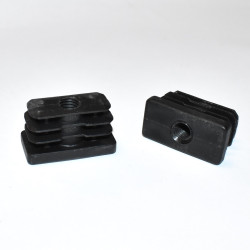 Endeprop 20x40mm med M10 gevind - Sort Plast - aflang rørprop - discosupport.dk