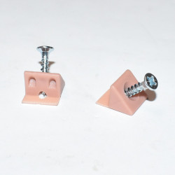 Bagbeklædningsholder 14x16x10 mm - lysbrun plastik med skrue - discosupport.dk
