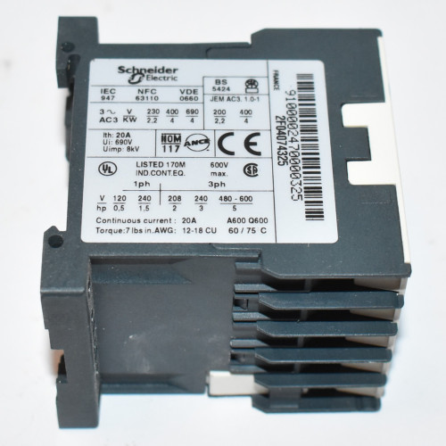 Telemecanique LC1 K0910B7 Kontaktor 4kW - Spole 24V AC - Schneider Electric - discosupport.dk