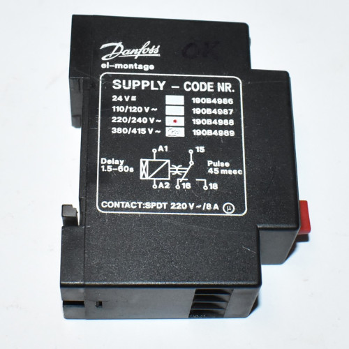 Danfoss Delayed Pulse 45msec - 1,5-60sek - 230V - 190B4988 - discosupport.dk
