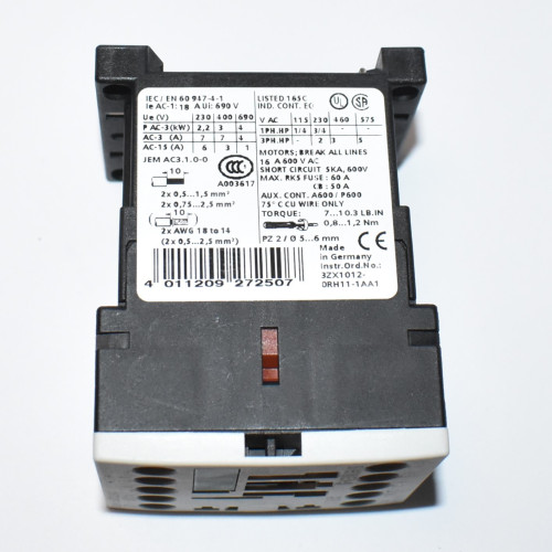 Siemens Sirius 3RT1015-1AF01 kontaktor 3kW - 3 faset - Spole 110V - discosupport.dk
