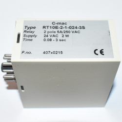 C-mac RT10E Delay on operate timer 0,08-3 sek - RT10E-2-1-024-3S - 24VAC - discosupport.dk
