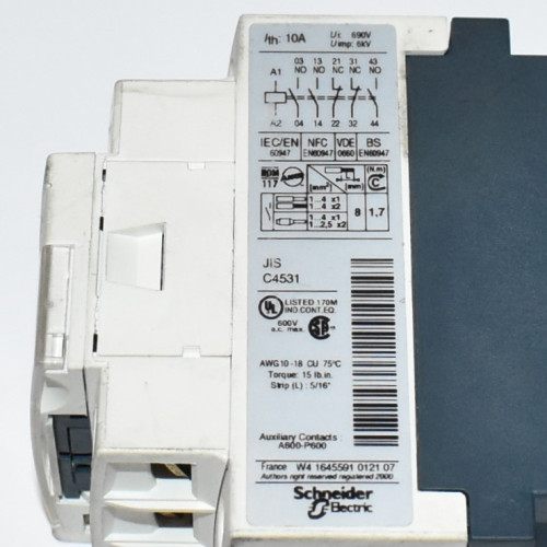 Kontaktor - Schneider CAD32BD kontrolrelæ - Spole 24V DC - 3 NO + 2 NC - discosupport.dk