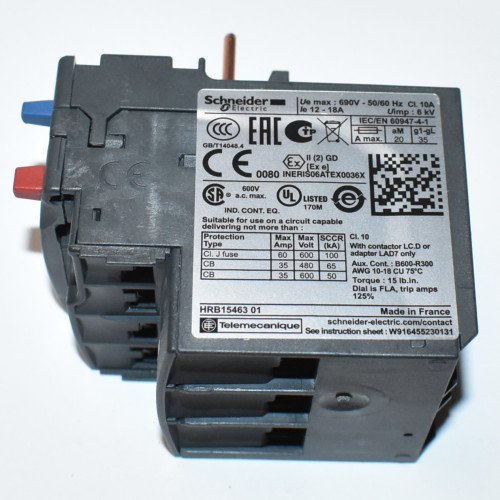 Schneider TeSys LRD21 - 3-faset termorelæ 12-18A - Telemecanique - 3389110346831 - discosupport.dk