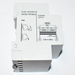 Ringetrafo 12-12-24V - 30VA - Schrack RTC3024 - til DIN-skinne - discosupport.dk
