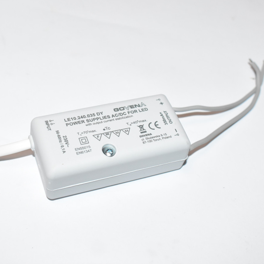 24V DC LED strømforsyning 8,4W - Govena LE10.240.035 DY 230VAC-24VDC - discosupport.dk