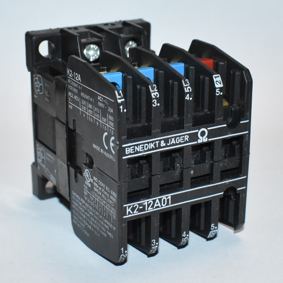 Benedikt & Jäger K2-12A01 Kontaktor - Spole 230V - 5,5kW - 400V - discosupport.dk
