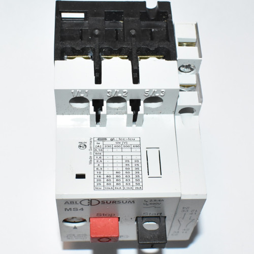 ABL Sursum MS4 Motorværn 2,5-4A med hjælpekontakt HMS11 1xNO + 1xNC - discosupport.dk