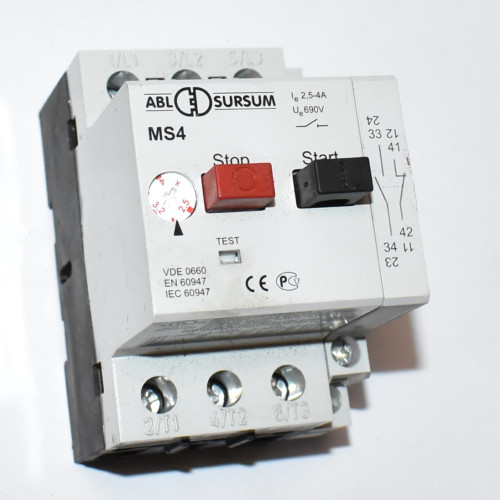 ABL Sursum MS4 Motorværn 2,5-4A med hjælpekontakt HMS11 1xNO + 1xNC - discosupport.dk