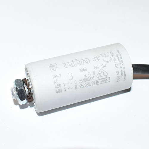 Motorkondensator 3uF - 450 Volt AC - Driftkondensator RP-2 - discosupport.dk