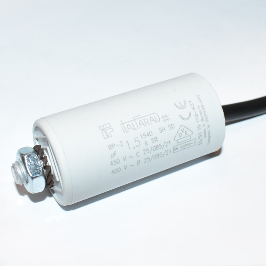Motorkondensator 1,5uF - 450 Volt AC - Driftkondensator RP-2 - discosupport.dk