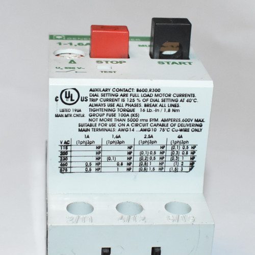 Håndbetjent Motorværn - Benedict & Jäger MU25A-1,6 - 1-1,6A - discosupport.dk