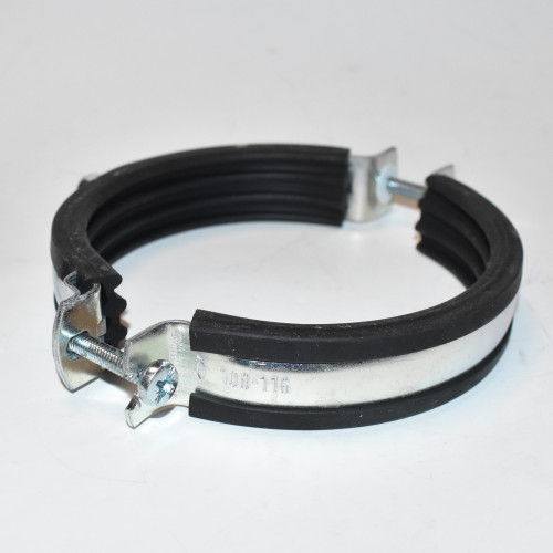 Rørophæng  108-116mm 2-delt med gummiisolering - M8-M10 - Rørbøjle - discosupport.dk