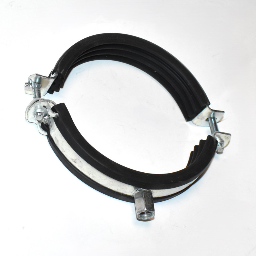 Rørophæng  108-116mm 2-delt med gummiisolering - M8-M10 - Rørbøjle - discosupport.dk