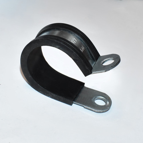 Gummiklemme 40mm P-clip elgalvaniseret - Rørbøjle - Slangeholder - Pris pr stk