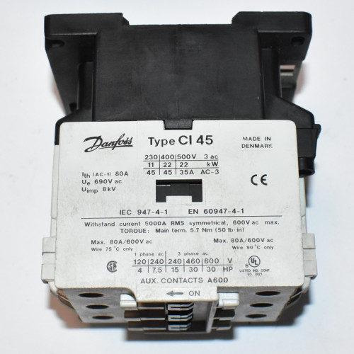 Danfoss kontaktor CI 45 - 22kW - Spole 400V - 037H007137 - CI45  - discosupport.dk