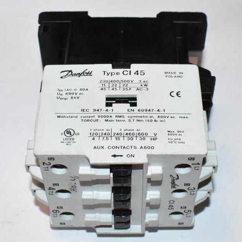 Danfoss kontaktor CI 45 - 22kW - Spole 24V AC - 037H007113 - CI45 - discosupport.dk