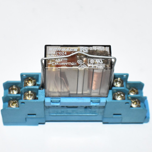 Schrack RP821024 Industrirelæ med sokkel - 24V DC - 2x omskifter