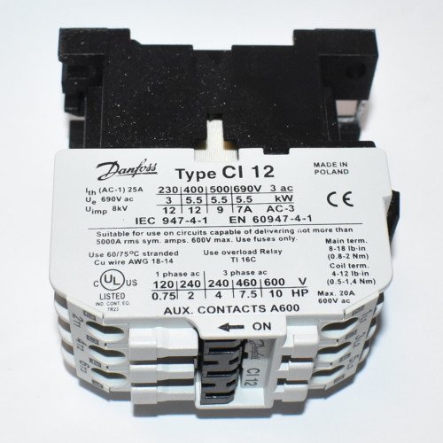 Danfoss CI 12 Kontaktor - Spole 24V AC - 5,5kW - 037H0031-16 - discosupport.dk