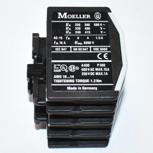 Moeller 22 DIL M - hjælpekontakt til relæ 2x NO + 2x NC - kontaktblok - 22DILM - discosupport.dk