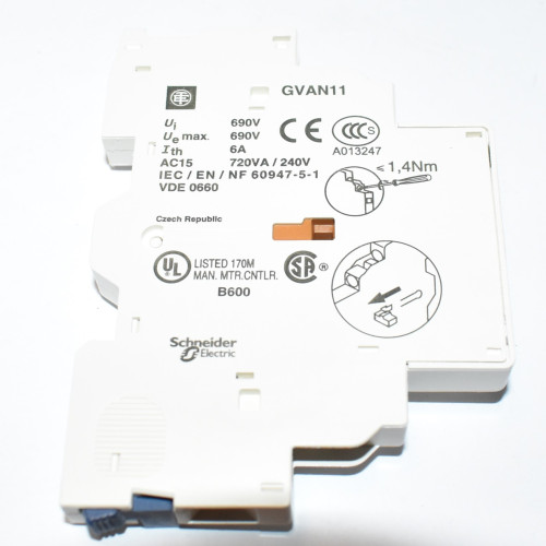 Schneider - Telemecanique GVAN11 Hjælpekontakt til GV2 + GV3 - 1NO+1NC - discosupport.dk