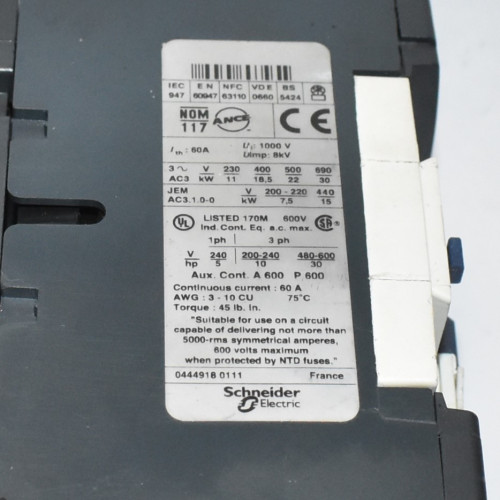 Telemecanique LC1 D40 kontaktor - 230V Spole - LC1 D4011 - discosupport.dk