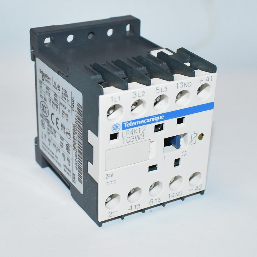 Telemecanique LP4K1210BW3 Kontaktor 3P+1xNO 5,5kW - Spole 24VDC - discosupport.dk