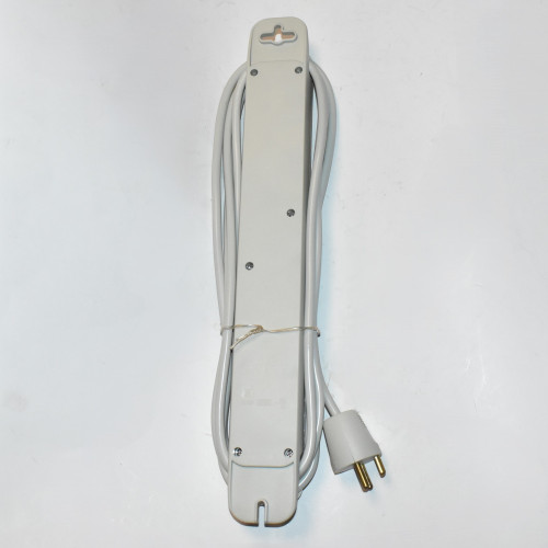 6-stikdåse med afbryder og 3M kabel - med jord - Grå - med ophæng - discosupport.dk