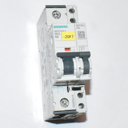 Automatsikring 15kA 1P C 4A med hjælpekontakt - Siemens 5SY7104-7 + 5ST301.AS - discosupport.dk