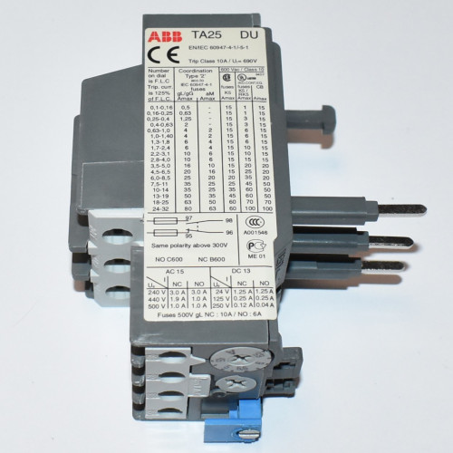 ABB TA25 DU Termorelæ 4,5-6,5A - TA25DU-6.5 - discosupport.dk