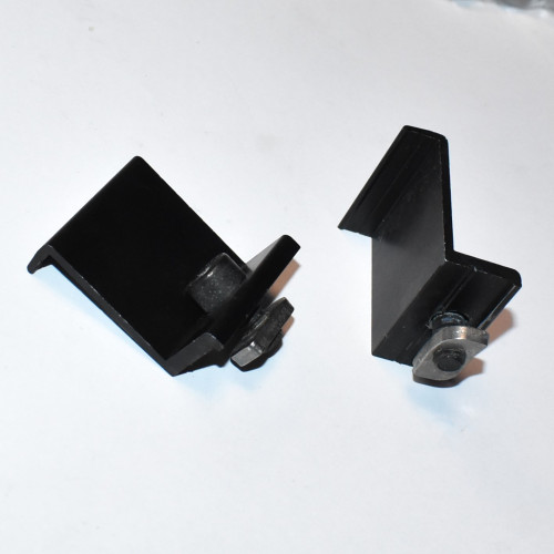 Endeklemme Z-beslag til Solcelle - 40mm - Sort Alu - M8x12mm med glidemøtrik - discosupport.dk