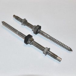 M10x200mm Solcelle Montage Bolt Rustfri Stokskrue med møtrikker og tætning - Ansatsskrue - discosupport.dk