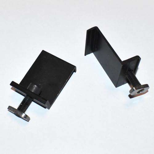 Endeklemme Z-beslag til Solcelle - 48mm - Sort Alu - M8x25mm med glidemøtrik - discosupport.dk